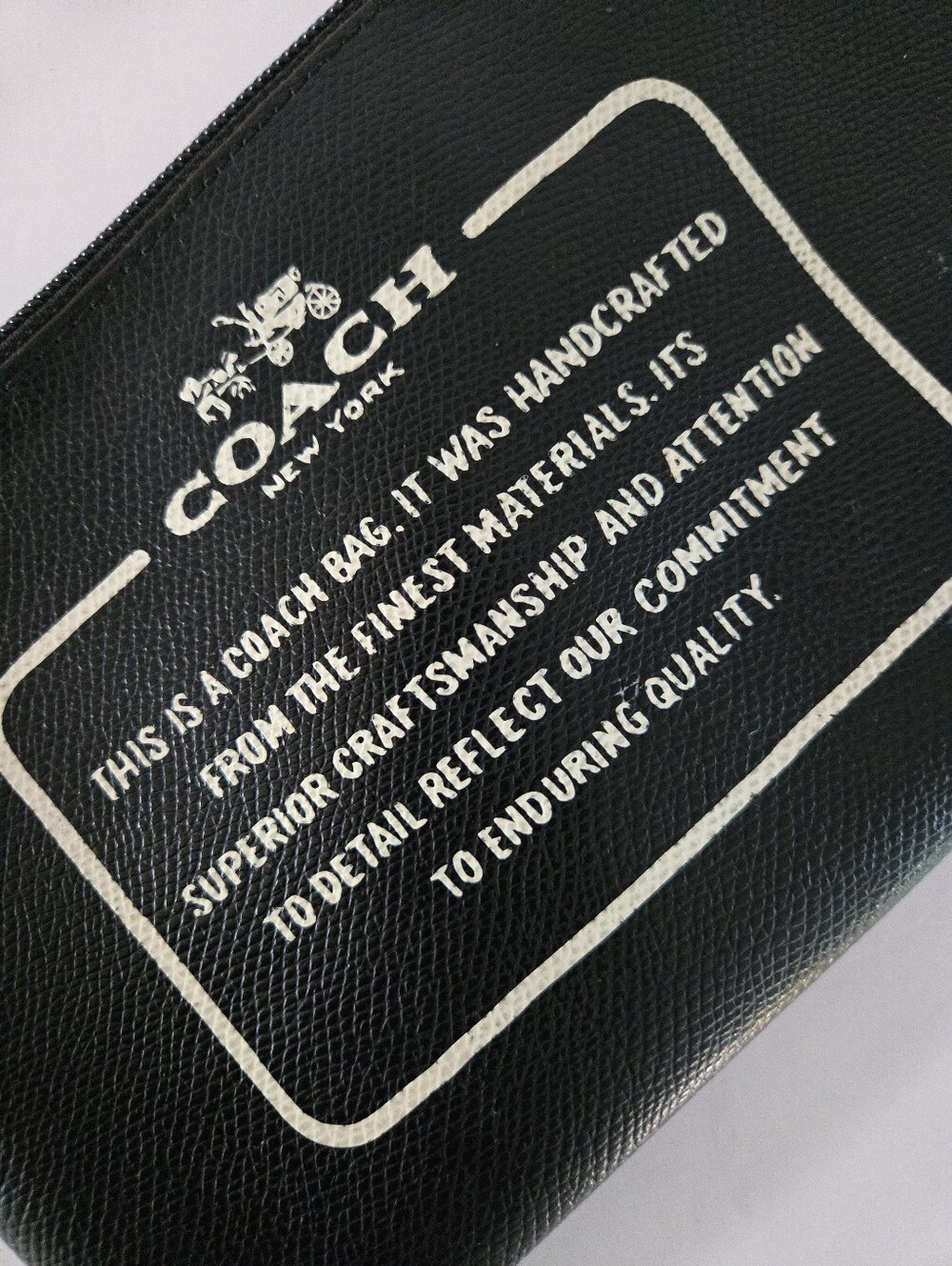 COACH Black Leather Zip Pouch - COACH New York